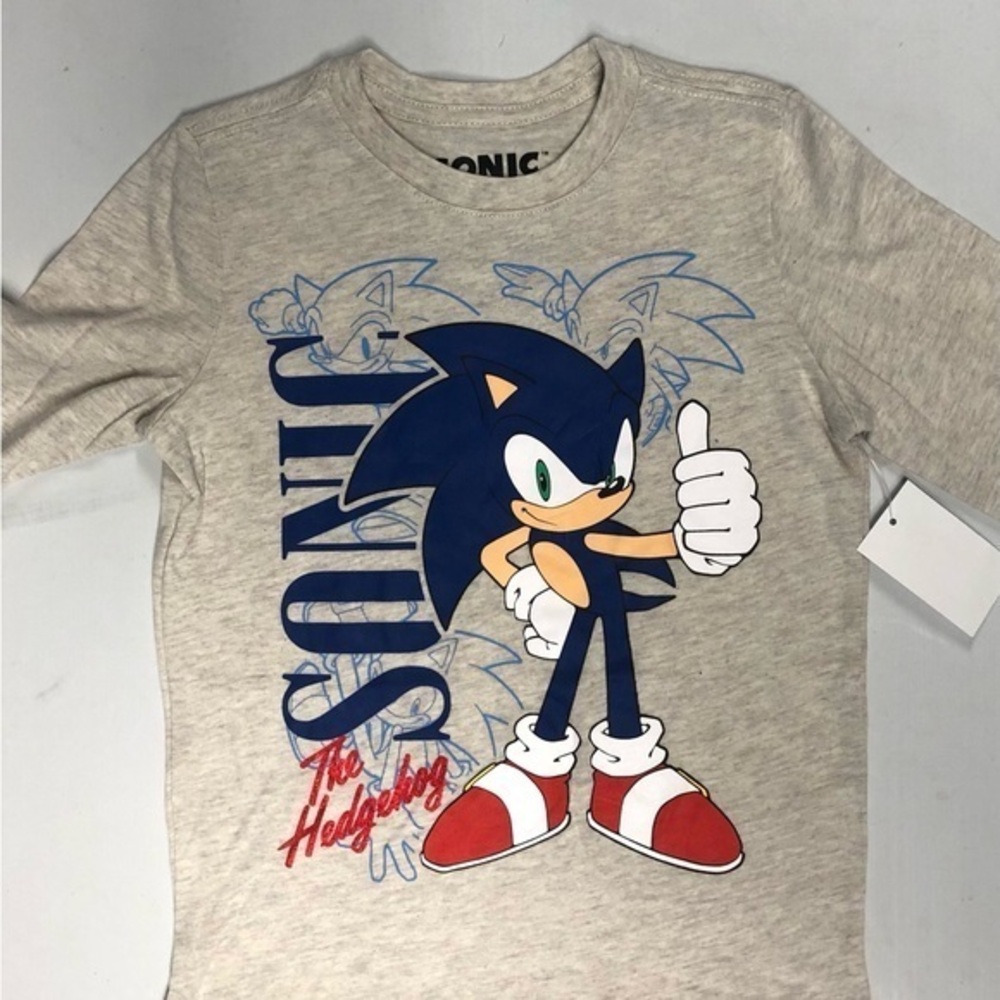 NWT Sonic the Hedgehog Kids Gray T-Shirt Size 4-5